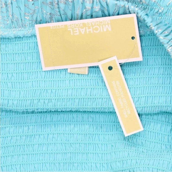 Michael Kors Petite Foil-Print Smocked Midi Dress Petite Medium NWT Stunning! - Picture 3 of 3